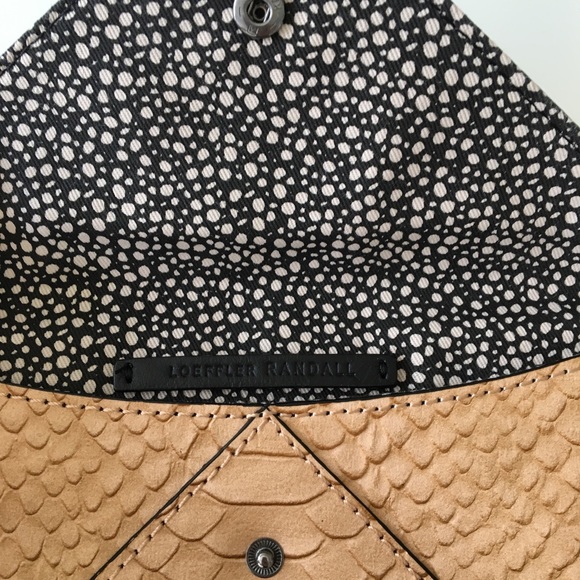 Loeffler Randall Embossed Nude Leather Clutch